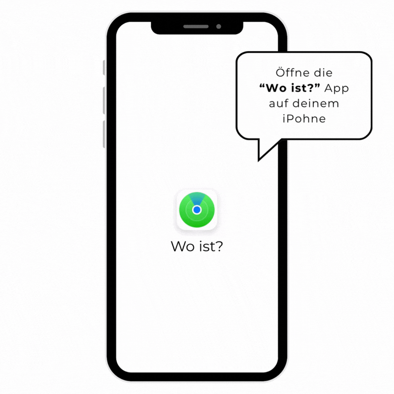 Öffne die «Wo ist?» App auf deinem iPhone.
